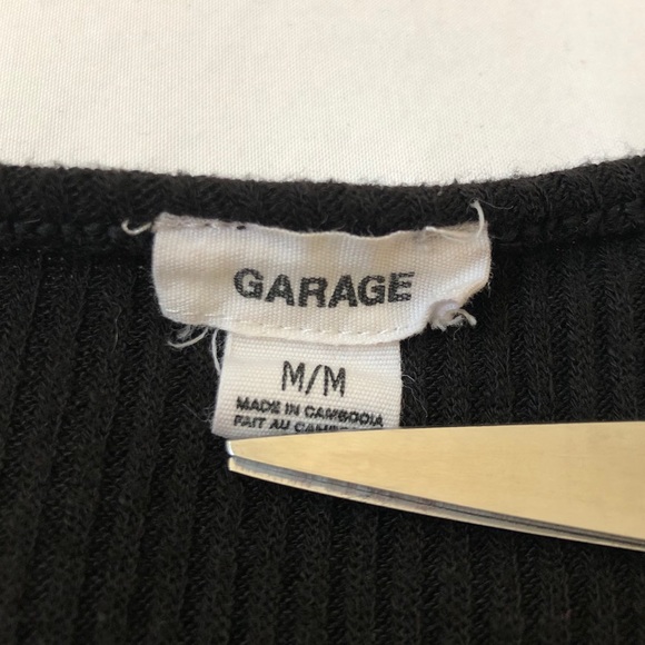 Garage: Black Ribbed Top - Picture 5 of 5